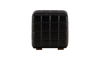 Carlo Black Leather Ottoman 8